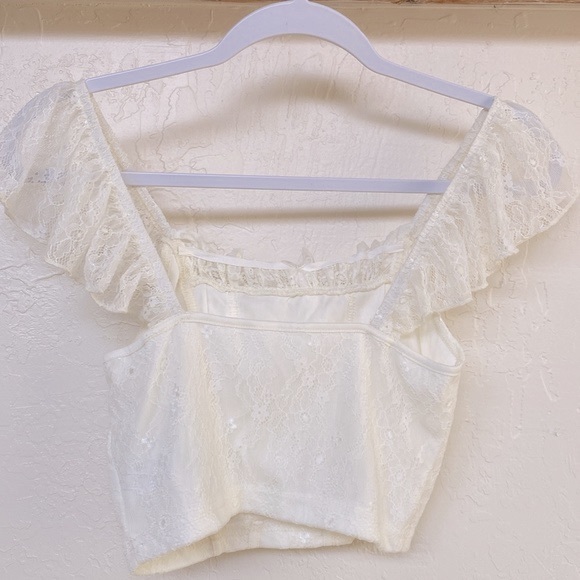 SHEIN Lace Off-Shoulder Crop Top NWOT - Picture 5 of 7